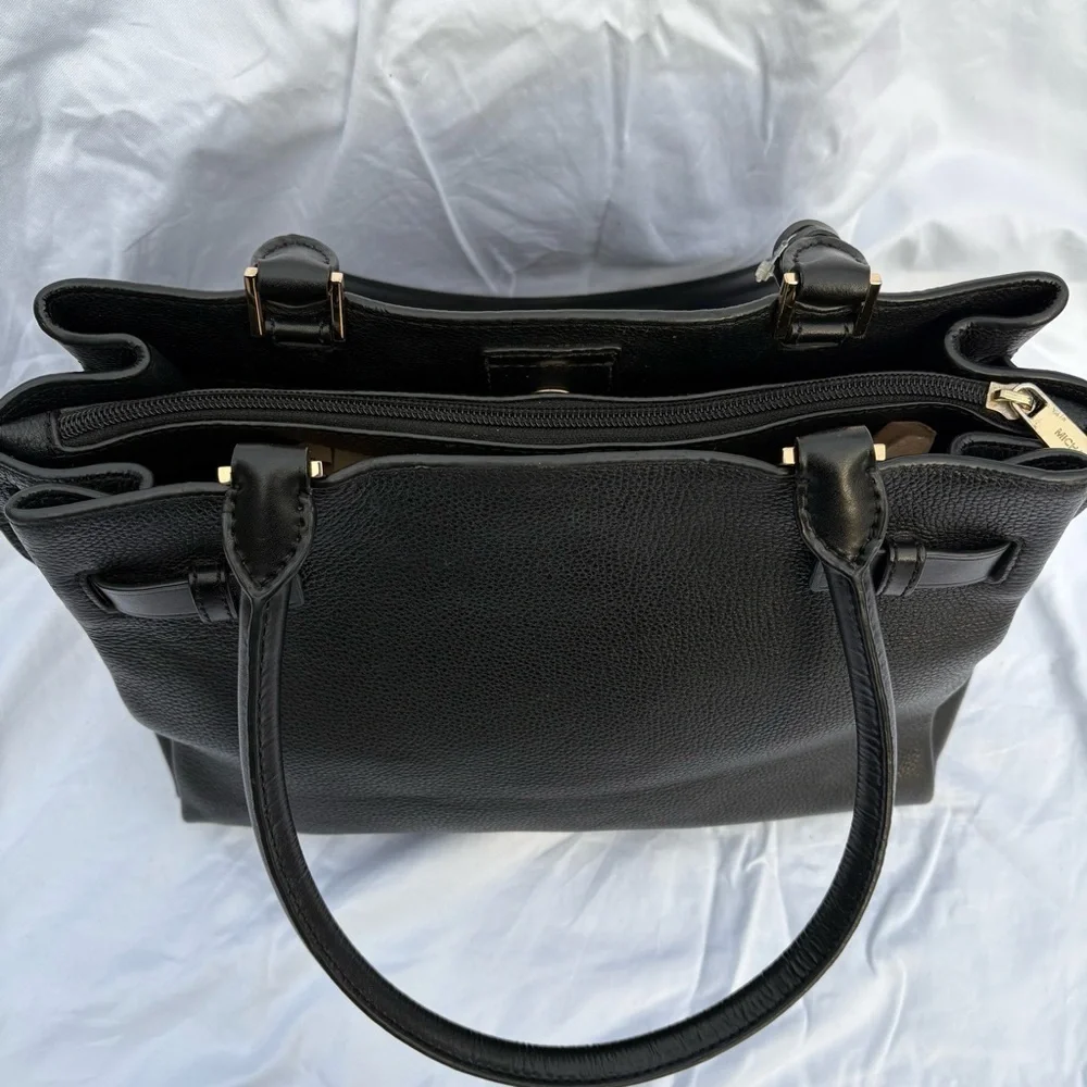 Michael Kors Addison Black and Gold Elegant Shoulder Bag